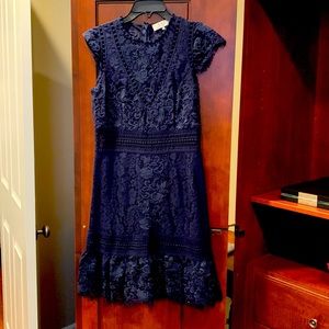 Navy Embroidered Sea New York Dress